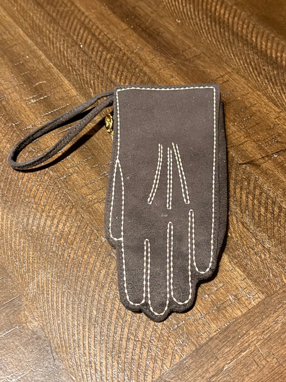 Rare, vintage Lulu Guinness Black Glove-Shaped Coin Purse wristlet